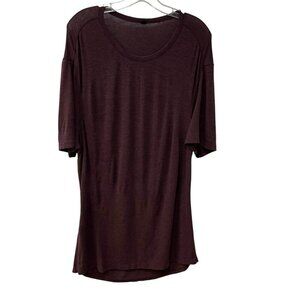 Lululemon Mens Large 5 Year Basic Tee Short Sleeve T-Shirt Heathered Black Plum